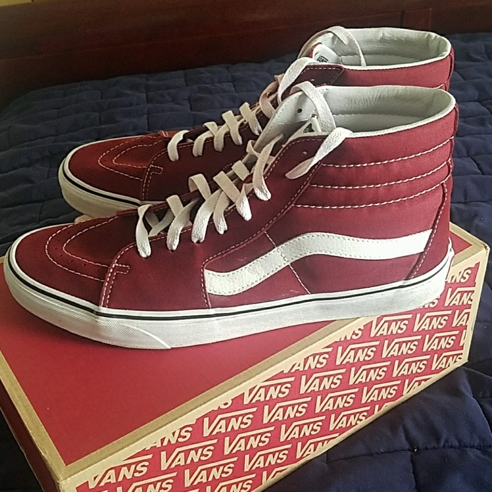 Burgendy Vans Sk8-HI